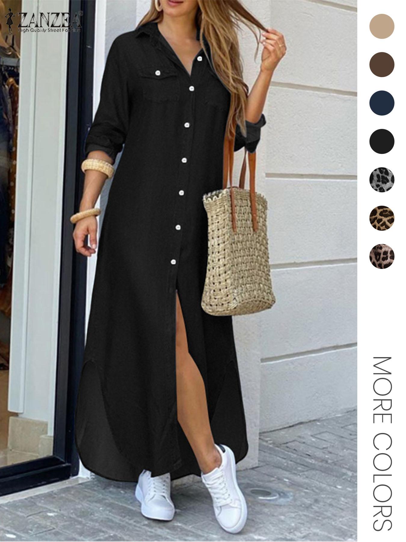 Women's Leopard Print Button Front Flap Pocket Shirt Fabric Dress, Casual Curved Hem Long Sleeve Collared Long Dress for Daily Wear, Ladies' Clothes for All Seasons, Womenswear Women's Leopard Print Button Front Flap Pocket Shirt Fabric Dress, Casual Curved Hem Long Sleeve Collared Long Dress for Daily Wear, Ladies' Clothes for All Seasons, Womenswear