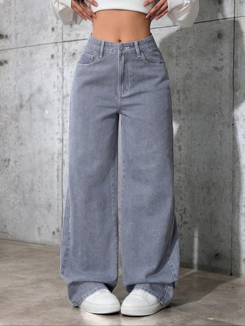 Women's Vintage Style Loose Fit Straight Leg Jeans, Casual Fitted Denim Jeans for Fall & Winter, Classic Boyfriend Look Women's Vintage Style Loose Fit Straight Leg Jeans, Casual Fitted Denim Jeans for Fall & Winter, Classic Boyfriend Look