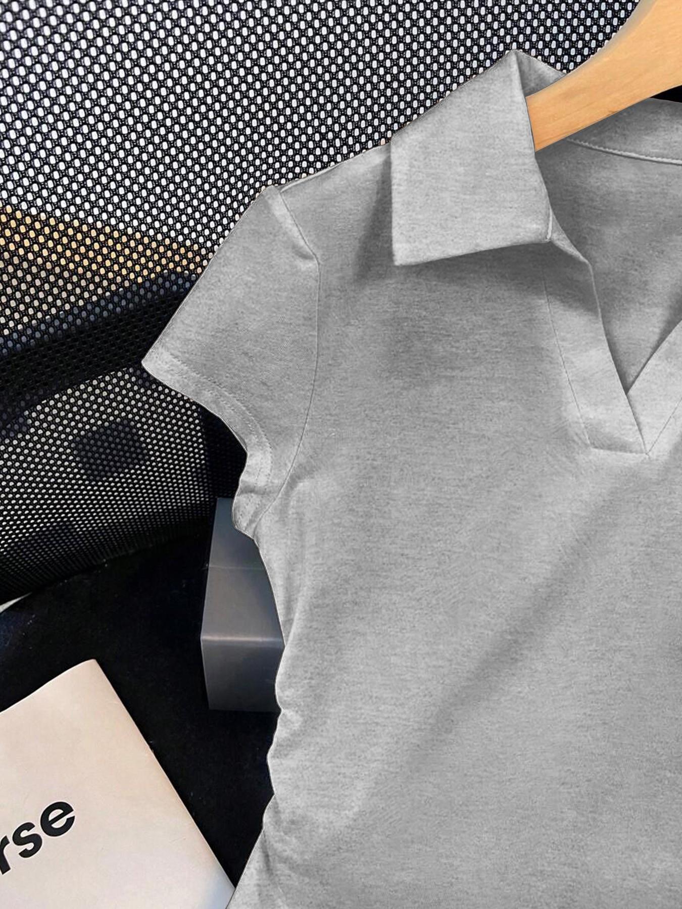 Women's 3 Pack Heart Graphic Polo Shirts, Short Sleeve V Neck Slim Fit Crop Tops, Soft Stretchy Y2K Aesthetic Tees, Casual Going Out Daily Wear for Teens, Juniors & Young Adults