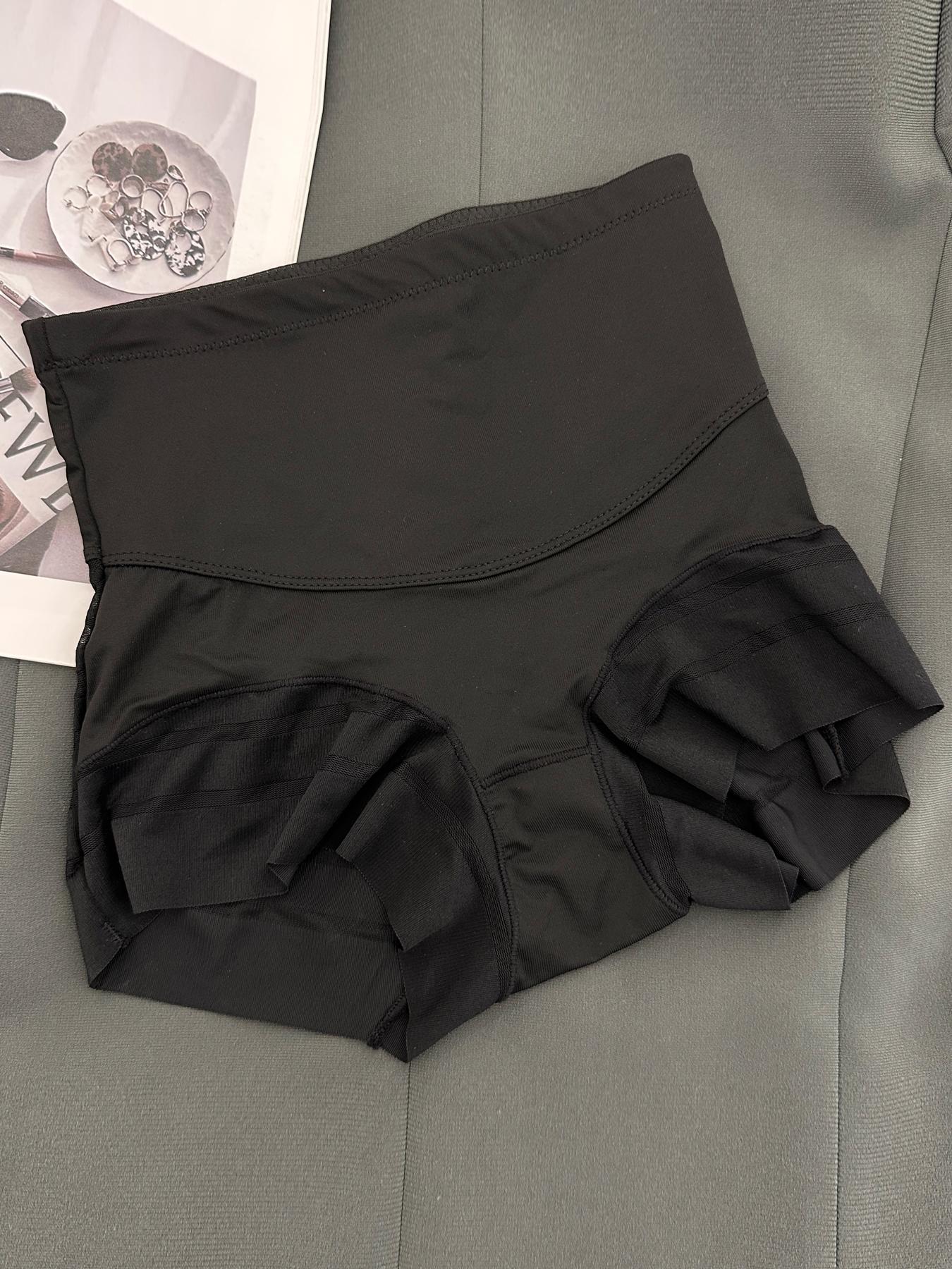 Women's High-Waisted Shapewear Panties, Layered Slimming Underwear, Striped Mesh Design, Breathable Sweat-Proof, Plus Size, All Seasons Women's High-Waisted Shapewear Panties, Layered Slimming Underwear, Striped Mesh Design, Breathable Sweat-Proof, Plus Size, All Seasons