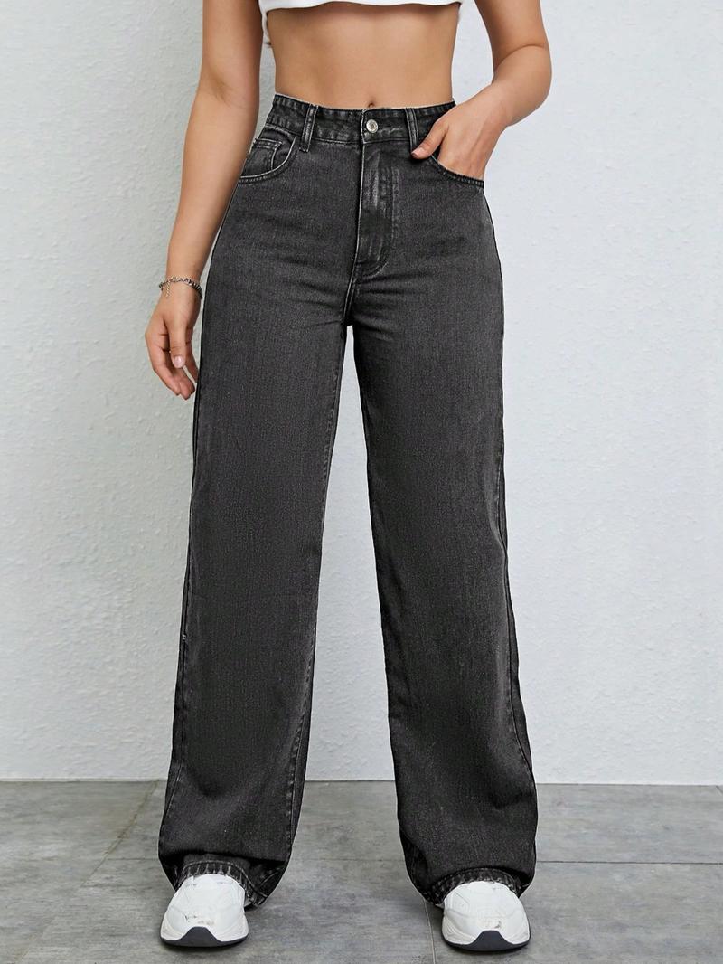 Women's Vintage Style Loose Fit Straight Leg Jeans, Casual Fitted Denim Jeans for Fall & Winter, Classic Boyfriend Look Women's Vintage Style Loose Fit Straight Leg Jeans, Casual Fitted Denim Jeans for Fall & Winter, Classic Boyfriend Look