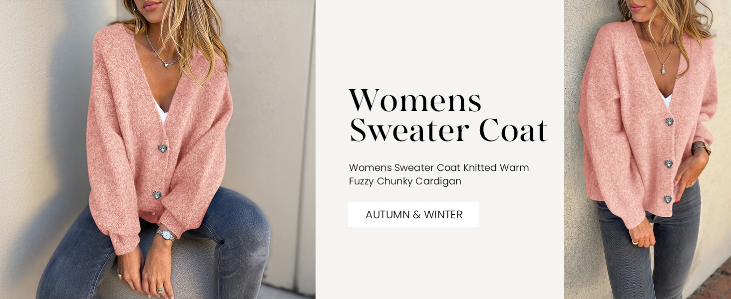 Sweater Jacket For Women, Long Sleeve Cardigan For Women, Womens V Neck Sweater