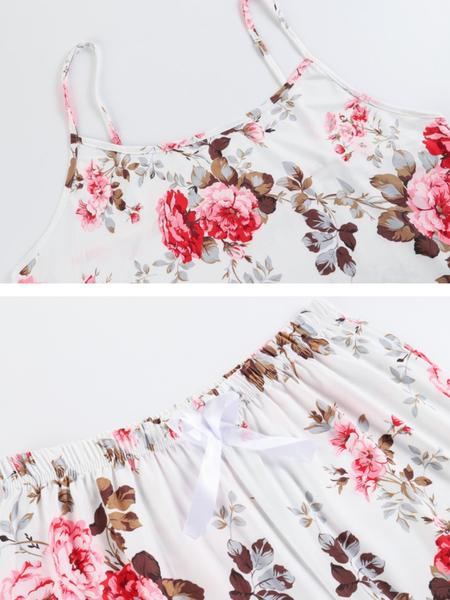 【Plus Size】 Three-Piece Set Floral Print Belted Lounge Robe & Cami Top & Elastic Waist Pants Pyjama Set, Elegant Comfy Drop Shoulder Long Sleeve Robe & Sleeveless Top & Bow Decor Trousers PJ Set, Women's Sleepwear for Spring & Fall, Pajamas 【Plus Size】 Three-Piece Set Floral Print Belted Lounge Robe & Cami Top & Elastic Waist Pants Pyjama Set, Elegant Comfy Drop Shoulder Long Sleeve Robe & Sleeveless Top & Bow Decor Trousers PJ Set, Women's Sleepwear for Spring & Fall, Pajamas
