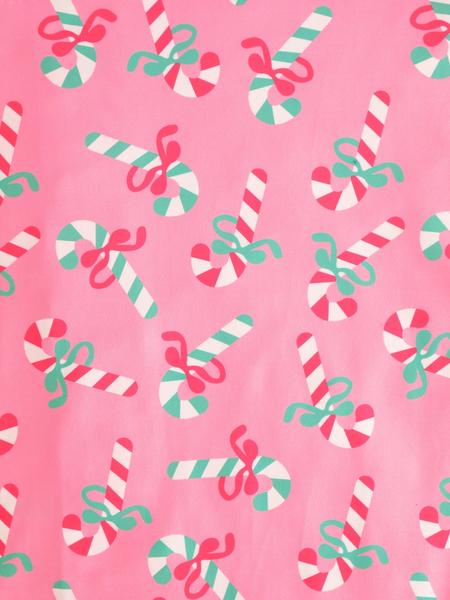 2 pieces of ladies' Christmas cane candy printed short sleeved shorts sleepwear set with buttons, collars, bows, suitable for comfortable and casual home wear in all seasons 2 pieces of ladies' Christmas cane candy printed short sleeved shorts sleepwear set with buttons, collars, bows, suitable for comfortable and casual home wear in all seasons