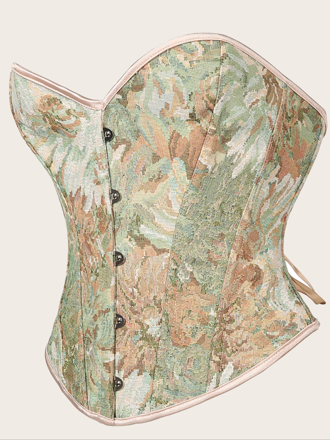 Women's Floral Print Shapewear Tops, Fashionable Lace Up Closure Corset, Tummy Control Shaper for Women, Adjustable Body Shaper Women's Floral Print Shapewear Tops, Fashionable Lace Up Closure Corset, Tummy Control Shaper for Women, Adjustable Body Shaper
