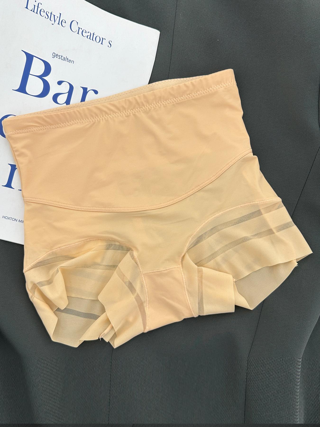 Women's High-Waisted Shapewear Panties, Layered Slimming Underwear, Striped Mesh Design, Breathable Sweat-Proof, Plus Size, All Seasons Women's High-Waisted Shapewear Panties, Layered Slimming Underwear, Striped Mesh Design, Breathable Sweat-Proof, Plus Size, All Seasons