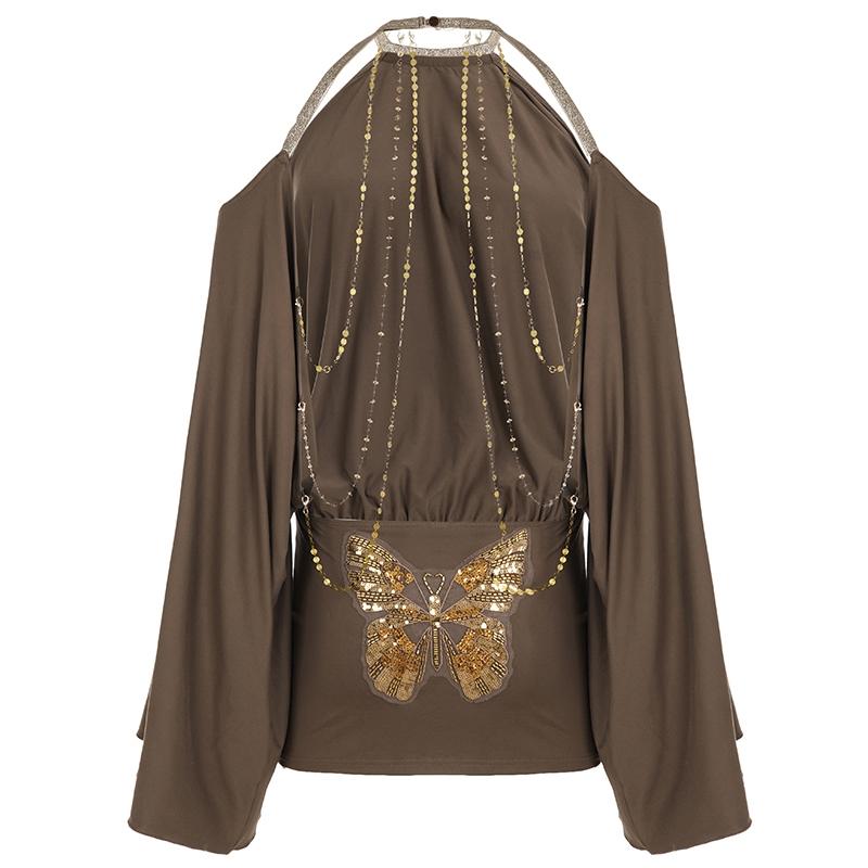 Butterfly Chain Backless Sexy Dress Batwing Sleeves Spring Summer Grunge Party Y2K Vintage Bodycon Short Sundress Women Butterfly Chain Backless Sexy Dress Batwing Sleeves Spring Summer Grunge Party Y2K Vintage Bodycon Short Sundress Women