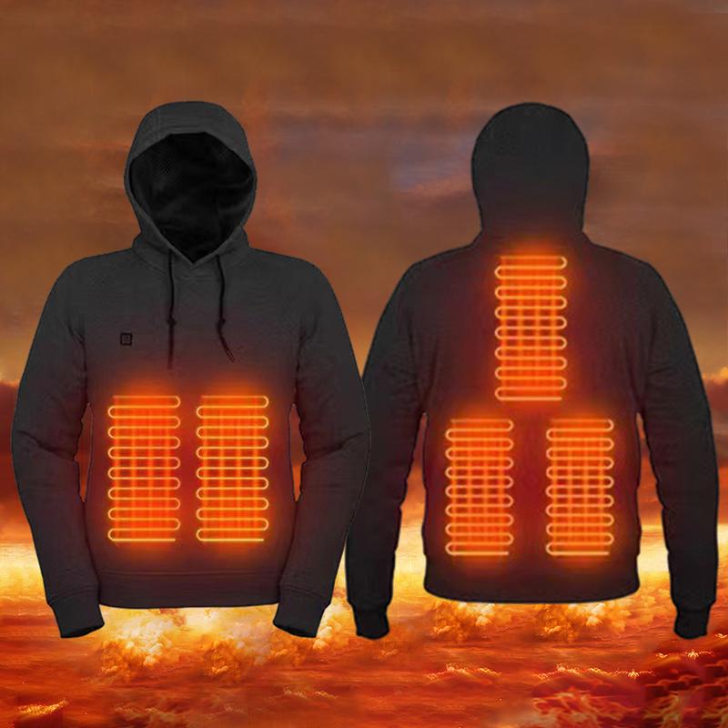 Men Women USB Rechargeable 3 Heat Levels 5 Heated Zone Heating Hoodies (Black M) Men Women USB Rechargeable 3 Heat Levels 5 Heated Zone Heating Hoodies (Black M)