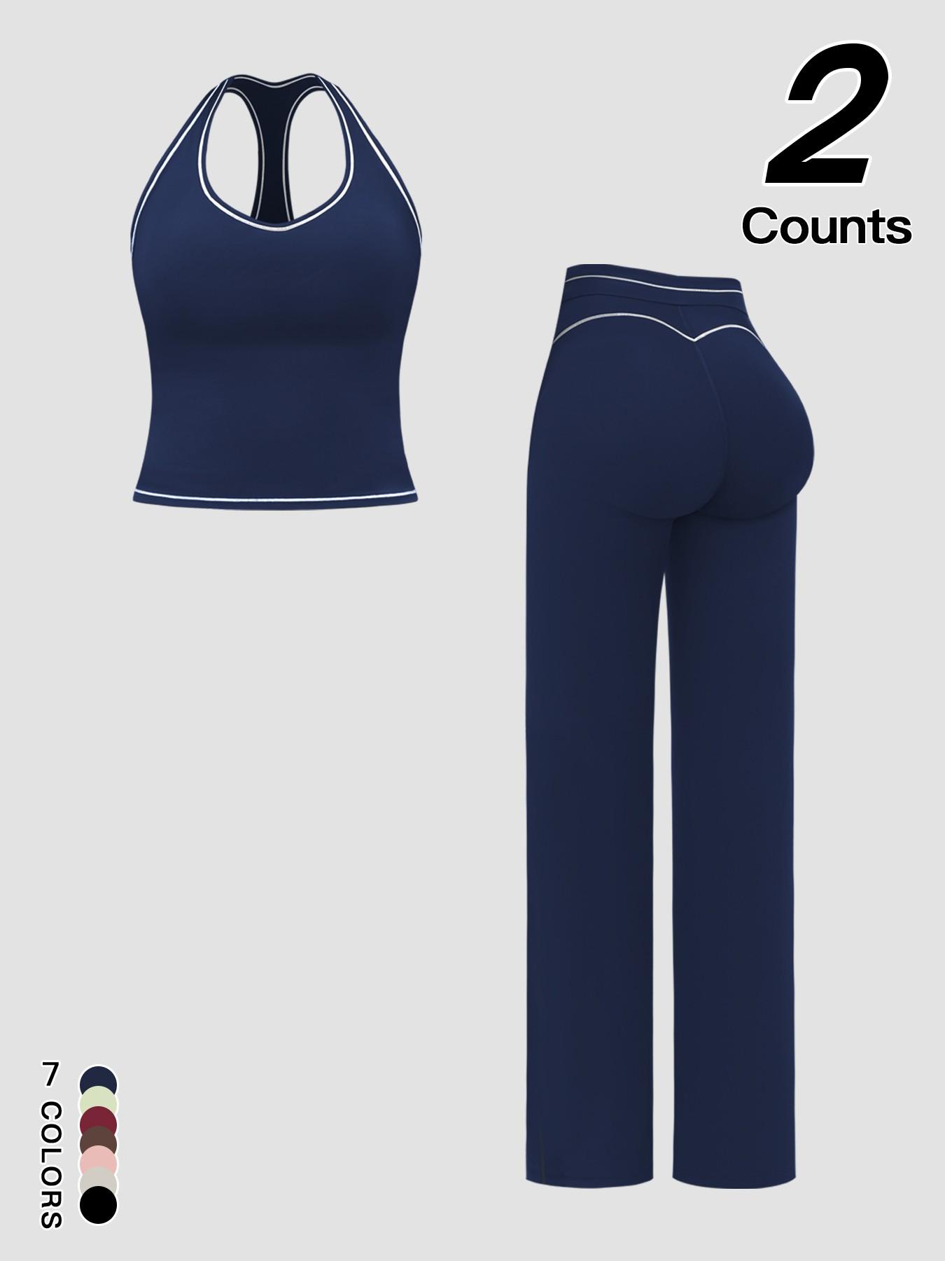 Sports Women's Quick-Dry Halter Tank Top Outdoor Yoga Tummy-Control Flared Pants Casual Active Wear for Spring and Fall Sports Women's Quick-Dry Halter Tank Top Outdoor Yoga Tummy-Control Flared Pants Casual Active Wear for Spring and Fall