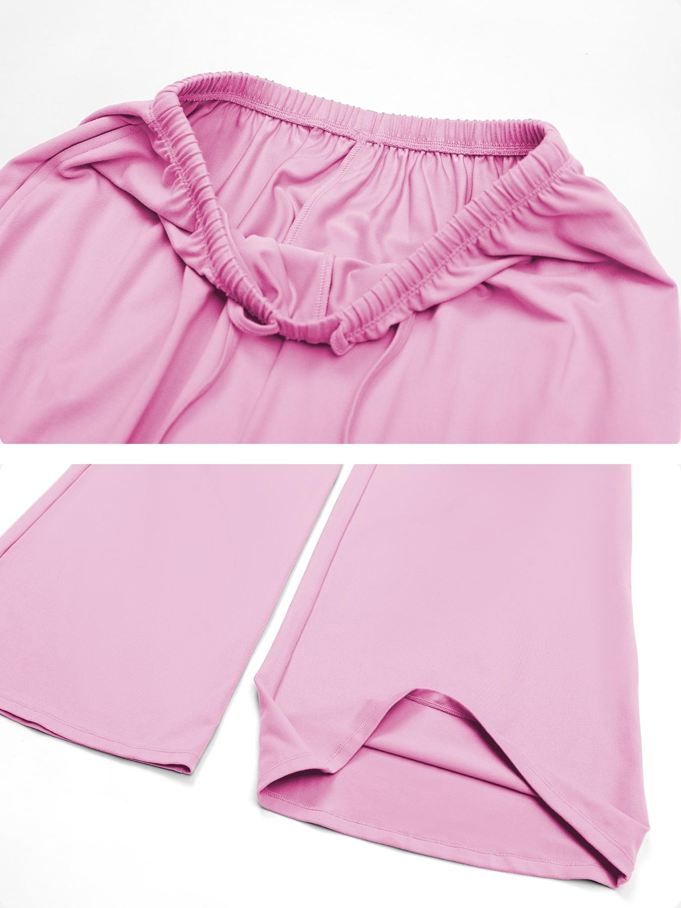 Women's Solid Crop Tank Top & Wide Leg Pants Set, Casual V Neck Sleeveless Top & Trousers for Daily Outdoor Wear, Ladies Sportswear for Summer Sports, Yoga and Airport Outfits, Gym Outfit Women's Solid Crop Tank Top & Wide Leg Pants Set, Casual V Neck Sleeveless Top & Trousers for Daily Outdoor Wear, Ladies Sportswear for Summer Sports, Yoga and Airport Outfits, Gym Outfit
