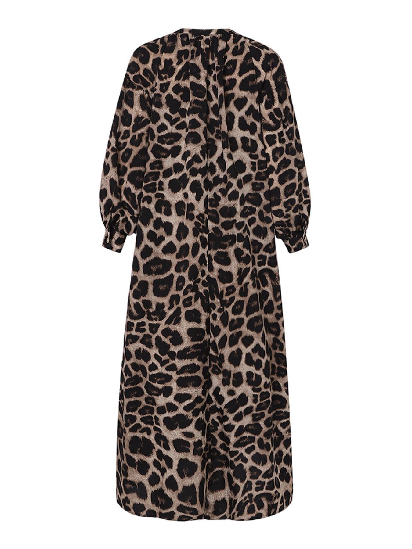 Women's Casual Boho All-Over Leopard Print Dress, Street Long Dress for Vacation Wear, Ladies Clothes for Daily Wear Women's Casual Boho All-Over Leopard Print Dress, Street Long Dress for Vacation Wear, Ladies Clothes for Daily Wear