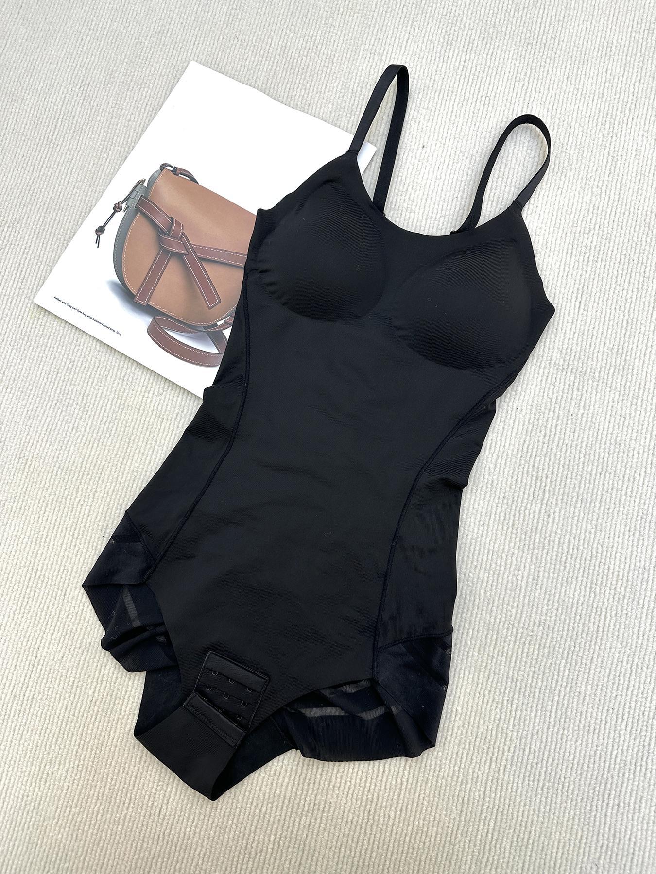Women's Adjustable Spaghetti Strap Backless Padded Shapewear Bodysuit, Summer Clothes Women, Knitted Solid Ruched Seamless Wireless Basic Bodysuit for Summer, Women's Shapewear for Everyday Wear Women's Adjustable Spaghetti Strap Backless Padded Shapewear Bodysuit, Summer Clothes Women, Knitted Solid Ruched Seamless Wireless Basic Bodysuit for Summer, Women's Shapewear for Everyday Wear