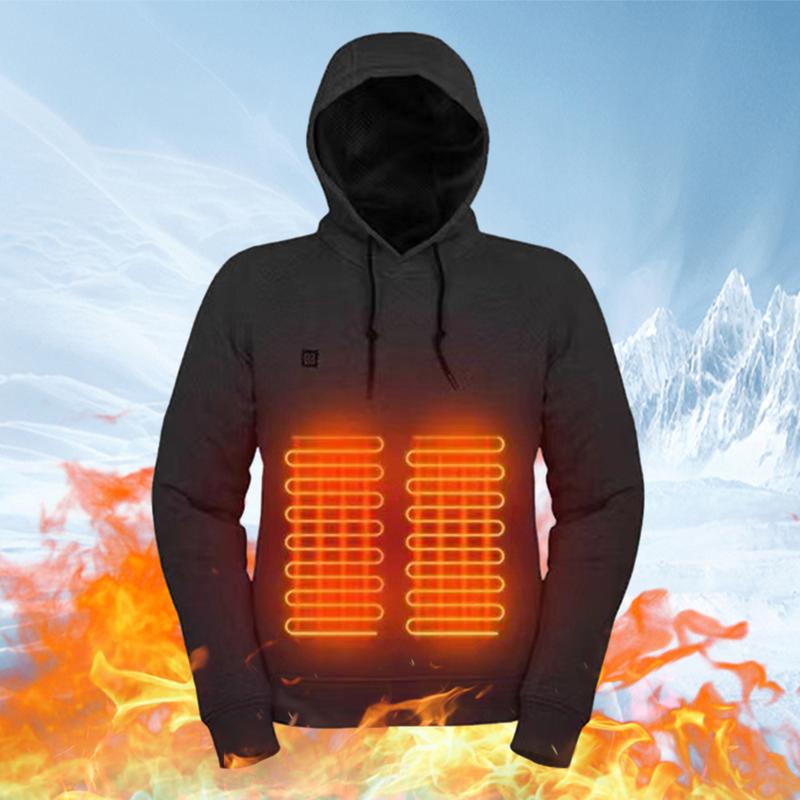 Men Women USB Rechargeable 3 Heat Levels 5 Heated Zone Heating Hoodies (Black M) Men Women USB Rechargeable 3 Heat Levels 5 Heated Zone Heating Hoodies (Black M)