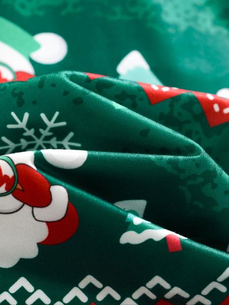 Women's Christmas Pajama Set, Santa Claus Print Long Sleeve Sleepwear, Lightweight Button-Up Top & Pants, Casual Fitted Nightgown