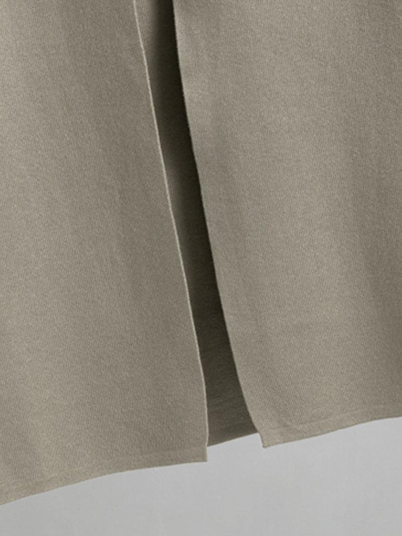 Trendy Knit Turtle Neck Tank & Wide Leg Trousers with Open-front Long Cardigan Three-piece Clothes Sets, Casual Womenswear