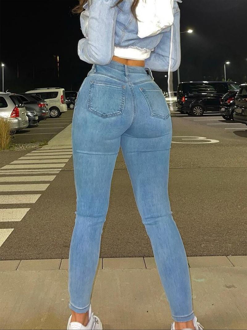 Women's Stretchy Skinny Jeans, Casual Tight-Fit Denim Jeans for All Seasons, Perfect for Commuting & Dates, Comfortable Daily Wear Women's Stretchy Skinny Jeans, Casual Tight-Fit Denim Jeans for All Seasons, Perfect for Commuting & Dates, Comfortable Daily Wear