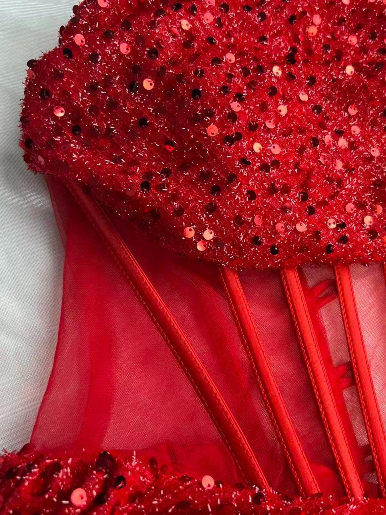 Elegant Beaded Evening Dress, Off-the-Shoulder High Waist Long Train, Open Back Slit, Formal Party Gown, Women's Fashionable Prom Dress, Formal Wear Elegant Beaded Evening Dress, Off-the-Shoulder High Waist Long Train, Open Back Slit, Formal Party Gown, Women's Fashionable Prom Dress, Formal Wear