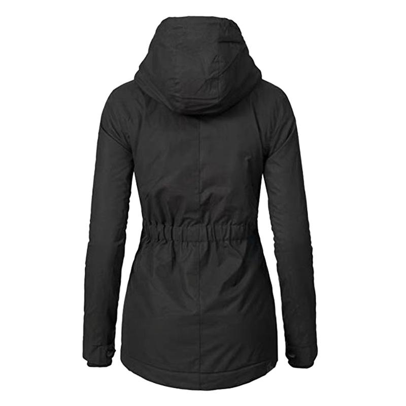 Winter Thickened Cotton Parka with Fleece Lining Hooded Warm Coat Mid-Length Women's Fitted Long Sleeve Outerwear Black Imitation Fur Tops for Casual Basic Minimalist Womenswear Elegance Style - Jackets Winter Thickened Cotton Parka with Fleece Lining Hooded Warm Coat Mid-Length Women's Fitted Long Sleeve Outerwear Black Imitation Fur Tops for Casual Basic Minimalist Womenswear Elegance Style - Jackets
