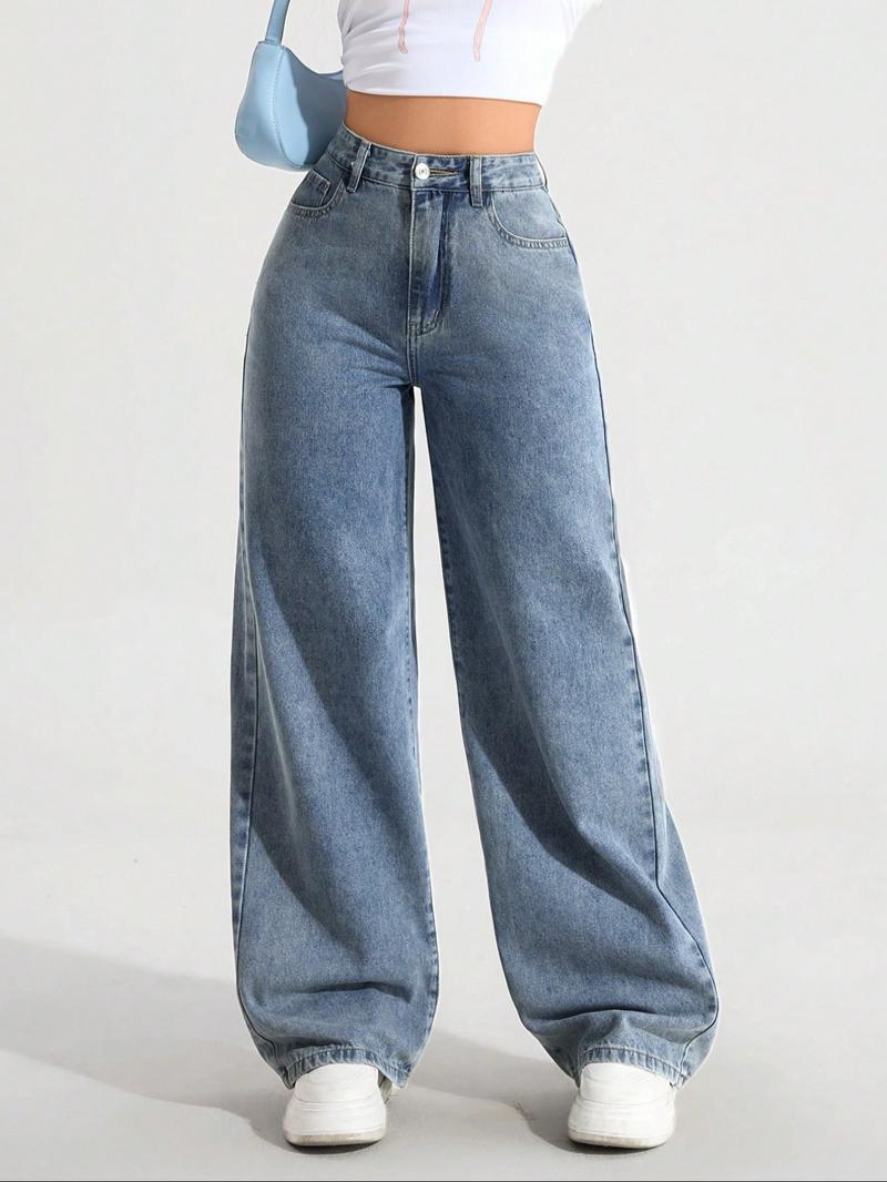 Women's Vintage Style Loose Fit Straight Leg Jeans, Casual Fitted Denim Jeans for Fall & Winter, Classic Boyfriend Look Women's Vintage Style Loose Fit Straight Leg Jeans, Casual Fitted Denim Jeans for Fall & Winter, Classic Boyfriend Look