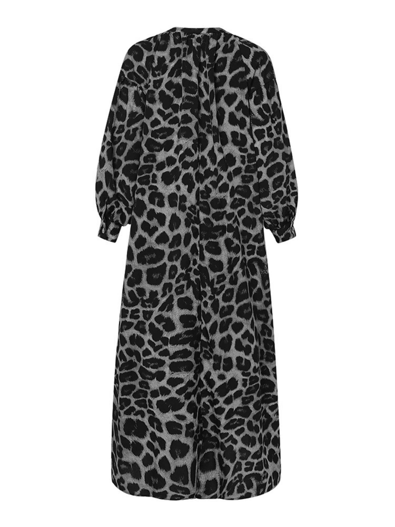Women's Casual Boho All-Over Leopard Print Dress, Street Long Dress for Vacation Wear, Ladies Clothes for Daily Wear Women's Casual Boho All-Over Leopard Print Dress, Street Long Dress for Vacation Wear, Ladies Clothes for Daily Wear