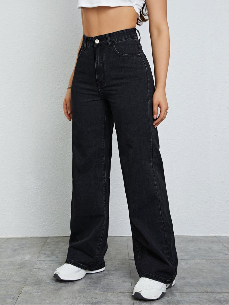 Women's Vintage Style Loose Fit Straight Leg Jeans, Casual Fitted Denim Jeans for Fall & Winter, Classic Boyfriend Look Women's Vintage Style Loose Fit Straight Leg Jeans, Casual Fitted Denim Jeans for Fall & Winter, Classic Boyfriend Look
