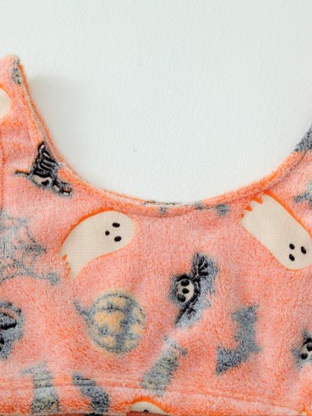 4 Counts/2 Set Women's Halloween Print Glow in The Dark Crop Tank Top & Elastic Waist Shorts Fluffy Pajamas, Casual Comfortable Loungewear for Women, Comfy Loungewear for Women, Women's Sleepwear for Fall, Fluffy Pajamas 4 Counts/2 Set Women's Halloween Print Glow in The Dark Crop Tank Top & Elastic Waist Shorts Fluffy Pajamas, Casual Comfortable Loungewear for Women, Comfy Loungewear for Women, Women's Sleepwear for Fall, Fluffy Pajamas