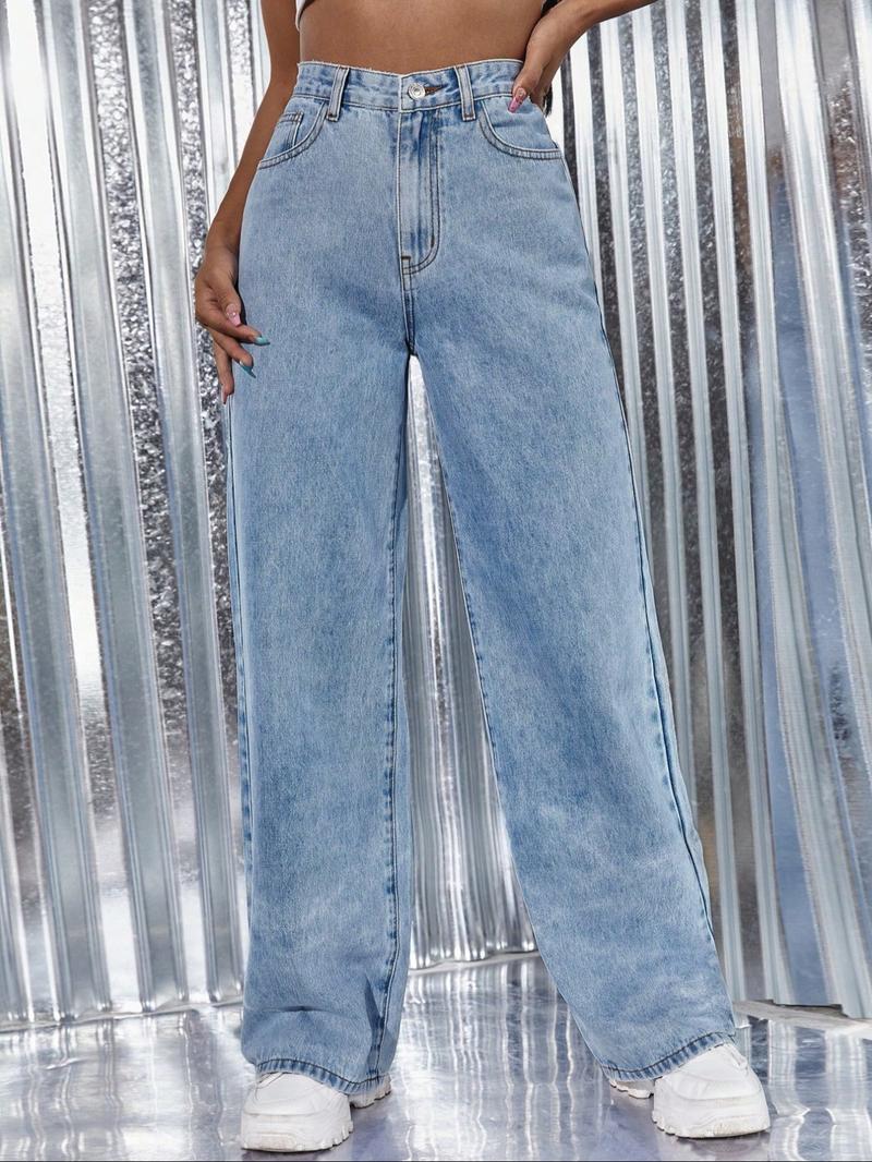 Women's Vintage Style Loose Fit Straight Leg Jeans, Casual Fitted Denim Jeans for Fall & Winter, Classic Boyfriend Look Women's Vintage Style Loose Fit Straight Leg Jeans, Casual Fitted Denim Jeans for Fall & Winter, Classic Boyfriend Look