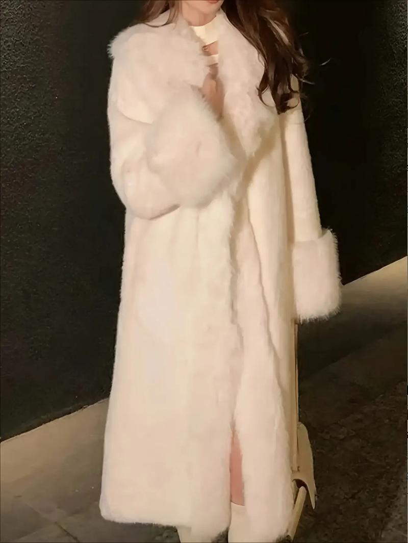 Women's Elegant White Faux Fur Coat High Quality Warm Winter Jacket Dual Purpose for Casual Formal Dinner Long Sleeve Soft Stylish Outerwear Pair with Statement Earrings Womenswear Tops Basic Minimalist winter clothes women winter coats women Women's Elegant White Faux Fur Coat High Quality Warm Winter Jacket Dual Purpose for Casual Formal Dinner Long Sleeve Soft Stylish Outerwear Pair with Statement Earrings Womenswear Tops Basic Minimalist winter clothes women winter coats women