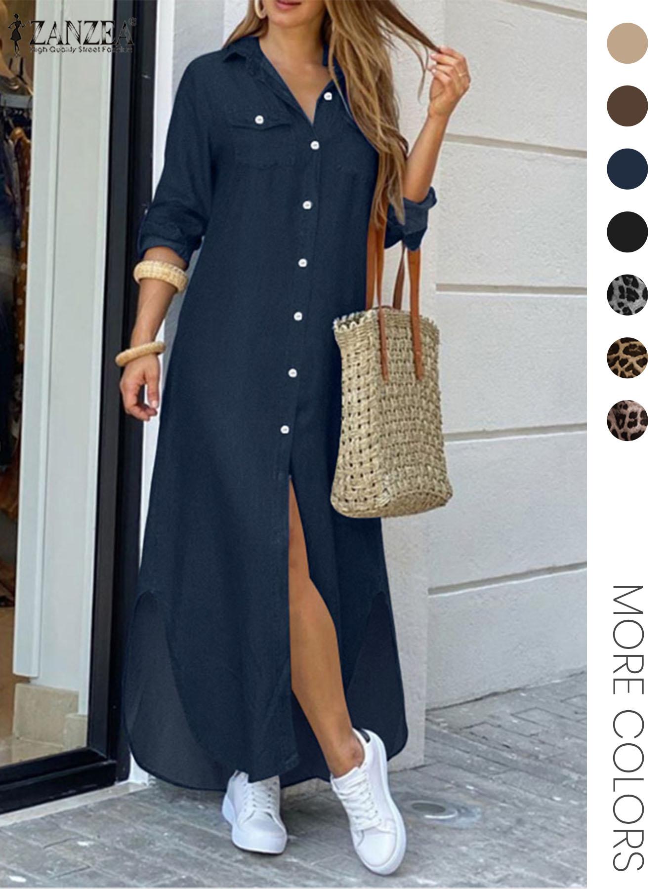 Women's Leopard Print Button Front Flap Pocket Shirt Fabric Dress, Casual Curved Hem Long Sleeve Collared Long Dress for Daily Wear, Ladies' Clothes for All Seasons, Womenswear Women's Leopard Print Button Front Flap Pocket Shirt Fabric Dress, Casual Curved Hem Long Sleeve Collared Long Dress for Daily Wear, Ladies' Clothes for All Seasons, Womenswear
