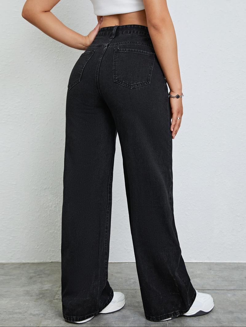 Women's Vintage Style Loose Fit Straight Leg Jeans, Casual Fitted Denim Jeans for Fall & Winter, Classic Boyfriend Look Women's Vintage Style Loose Fit Straight Leg Jeans, Casual Fitted Denim Jeans for Fall & Winter, Classic Boyfriend Look