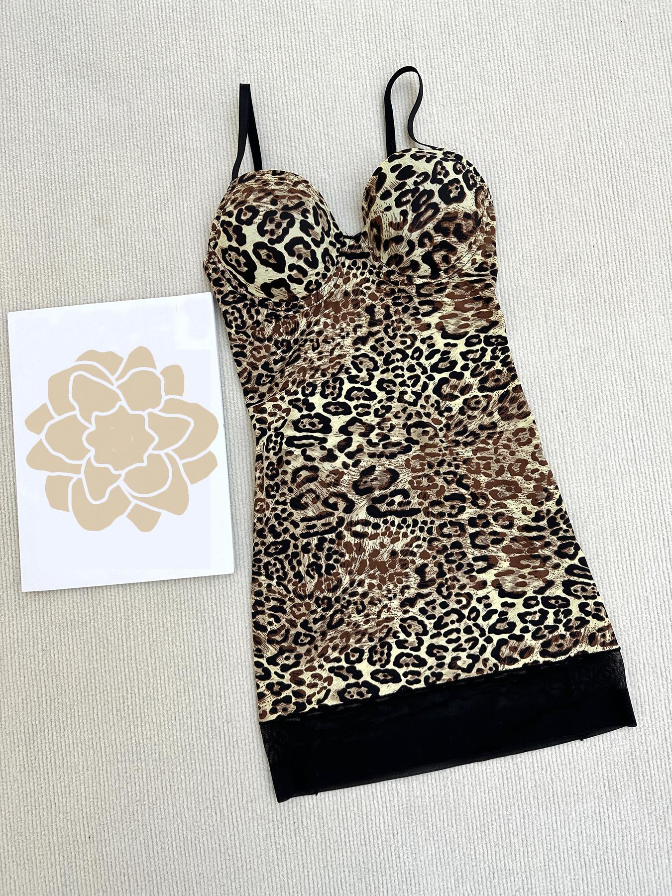 Elegant Leopard Print Body Shaping Dress, Adjustable Strap, Above the Knee, Casual Style, All Seasons, Women's Slimming Skirt, Shapewear Elegant Leopard Print Body Shaping Dress, Adjustable Strap, Above the Knee, Casual Style, All Seasons, Women's Slimming Skirt, Shapewear