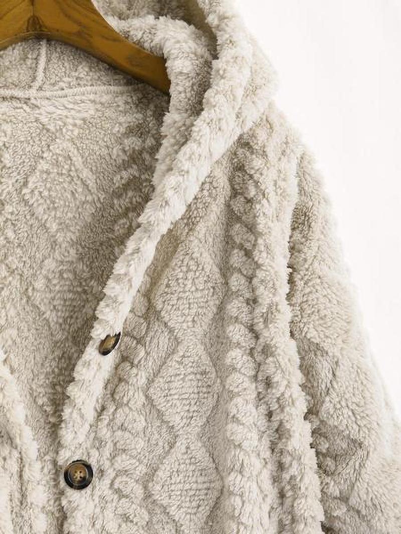 Women's Solid Color Fuzzy Hooded Jacket, Casual Long Sleeve Outerwear for Daily Wear, Ladies Clothes for All Seasons Women's Solid Color Fuzzy Hooded Jacket, Casual Long Sleeve Outerwear for Daily Wear, Ladies Clothes for All Seasons
