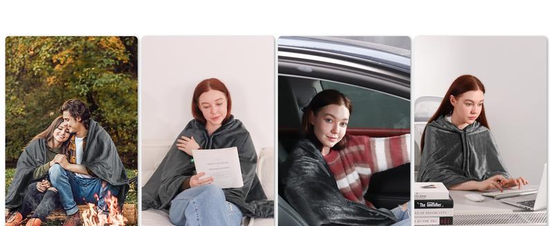 Portable USB Heated Blanket Shawl - 59'' x 33.5'' Wearable Electric Throw with 10000MAH power bank | Adjustable 3 Heating Levels & Fast Heating | Machine Washable Dual-Sided Velvet Soft Wrap for Indoor/Outdoor Use at Home/Office/Travel Christmas Gift Portable USB Heated Blanket Shawl - 59'' x 33.5'' Wearable Electric Throw with 10000MAH power bank | Adjustable 3 Heating Levels & Fast Heating | Machine Washable Dual-Sided Velvet Soft Wrap for Indoor/Outdoor Use at Home/Office/Travel Christmas Gift