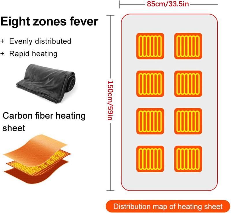 Portable USB Heated Blanket Shawl - 59'' x 33.5'' Wearable Electric Throw with 10000MAH power bank | Adjustable 3 Heating Levels & Fast Heating | Machine Washable Dual-Sided Velvet Soft Wrap for Indoor/Outdoor Use at Home/Office/Travel Christmas Gift Portable USB Heated Blanket Shawl - 59'' x 33.5'' Wearable Electric Throw with 10000MAH power bank | Adjustable 3 Heating Levels & Fast Heating | Machine Washable Dual-Sided Velvet Soft Wrap for Indoor/Outdoor Use at Home/Office/Travel Christmas Gift