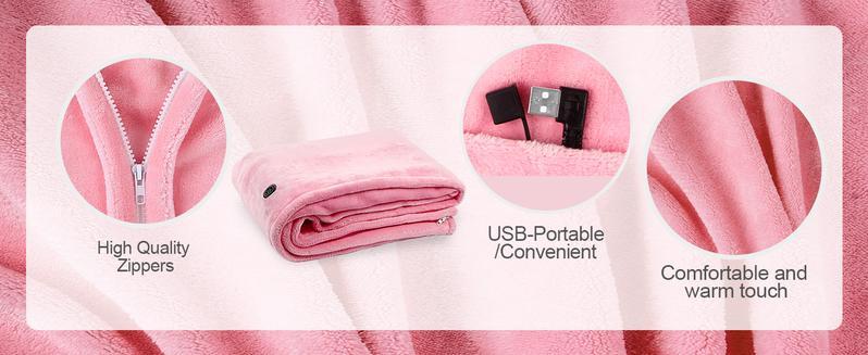 Portable USB Heated Blanket Shawl - 59'' x 33.5'' Wearable Electric Throw with 10000MAH power bank | Adjustable 3 Heating Levels & Fast Heating | Machine Washable Dual-Sided Velvet Soft Wrap for Indoor/Outdoor Use at Home/Office/Travel Christmas Gift Portable USB Heated Blanket Shawl - 59'' x 33.5'' Wearable Electric Throw with 10000MAH power bank | Adjustable 3 Heating Levels & Fast Heating | Machine Washable Dual-Sided Velvet Soft Wrap for Indoor/Outdoor Use at Home/Office/Travel Christmas Gift