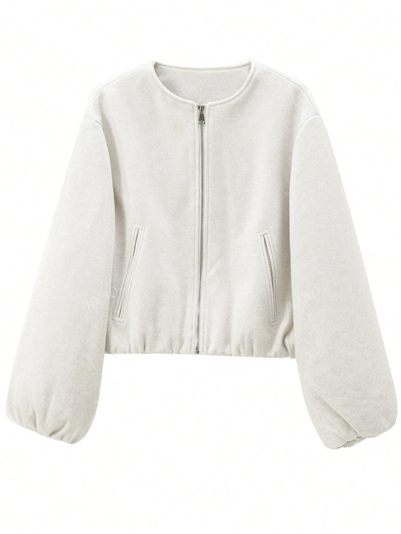 Women's Zipper Jacket Coat, Casual Style Women's Outerwear, Perfect for Fall & Winter Daily Wear, Fitted Design, Woven, Moderate Fabric Thickness Women's Zipper Jacket Coat, Casual Style Women's Outerwear, Perfect for Fall & Winter Daily Wear, Fitted Design, Woven, Moderate Fabric Thickness
