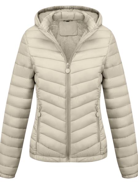 Women's Lightweight Puffer Jacket, Casual Fall & Winter Hooded Coat with Pockets, Warm Daily Commute Outerwear Women's Lightweight Puffer Jacket, Casual Fall & Winter Hooded Coat with Pockets, Warm Daily Commute Outerwear