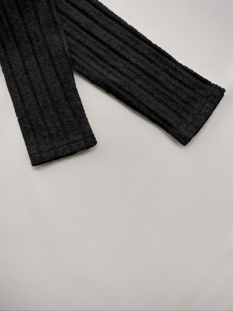 Women's Slim-Fit Solid Color Ribbed Fleece Jumpsuit Set, Wide Leg Pants, Fashionable Comfortable Fabric for Daily Wear Women's Slim-Fit Solid Color Ribbed Fleece Jumpsuit Set, Wide Leg Pants, Fashionable Comfortable Fabric for Daily Wear