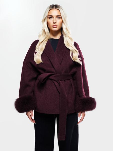 Women's Elegant Solid Color Waist Tie Plush Long Sleeve Thermal Wrap Coat Women's Elegant Solid Color Waist Tie Plush Long Sleeve Thermal Wrap Coat