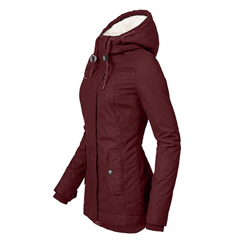 Winter Thickened Cotton Parka with Fleece Lining Hooded Warm Coat Mid-Length Women's Fitted Long Sleeve Outerwear Black Imitation Fur Tops for Casual Basic Minimalist Womenswear Elegance Style - Jackets Winter Thickened Cotton Parka with Fleece Lining Hooded Warm Coat Mid-Length Women's Fitted Long Sleeve Outerwear Black Imitation Fur Tops for Casual Basic Minimalist Womenswear Elegance Style - Jackets