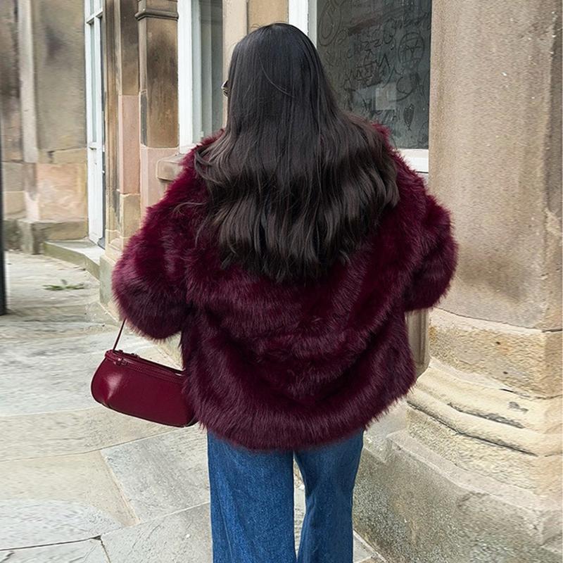 Faux Fur Coat For Women Oversized Notched Lapel Jacket Ins Fashion Winter Fake Mink Fur Coat Faux Fur Coat For Women Oversized Notched Lapel Jacket Ins Fashion Winter Fake Mink Fur Coat