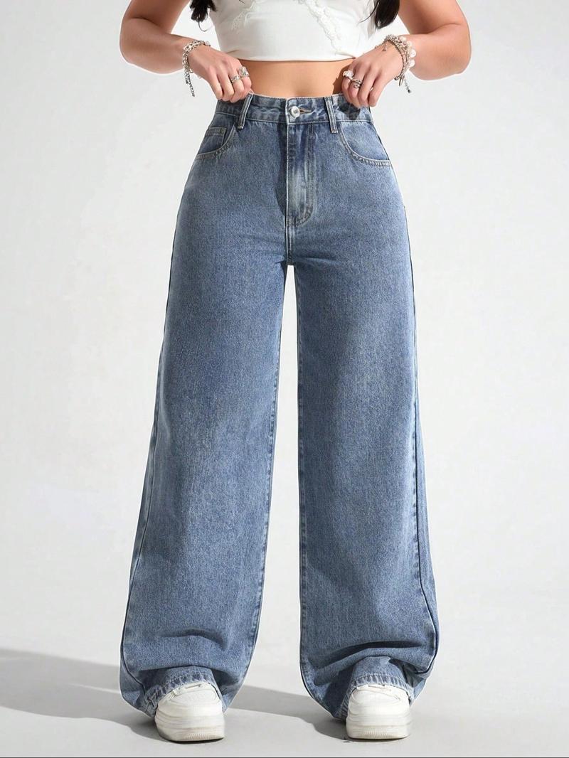 Women's Vintage Style Loose Fit Straight Leg Jeans, Casual Fitted Denim Jeans for Fall & Winter, Classic Boyfriend Look Women's Vintage Style Loose Fit Straight Leg Jeans, Casual Fitted Denim Jeans for Fall & Winter, Classic Boyfriend Look