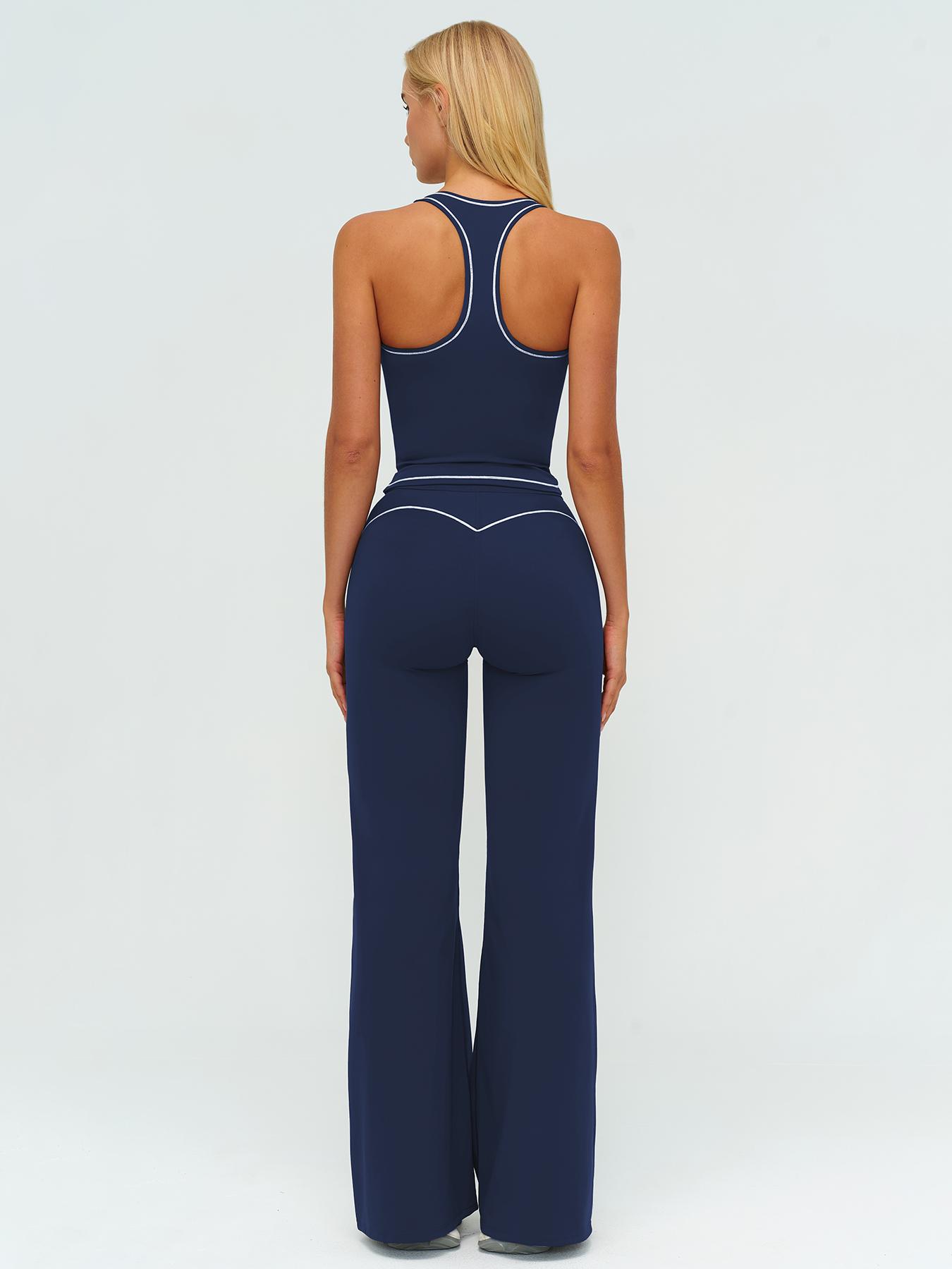 Sports Women's Quick-Dry Halter Tank Top Outdoor Yoga Tummy-Control Flared Pants Casual Active Wear for Spring and Fall Sports Women's Quick-Dry Halter Tank Top Outdoor Yoga Tummy-Control Flared Pants Casual Active Wear for Spring and Fall