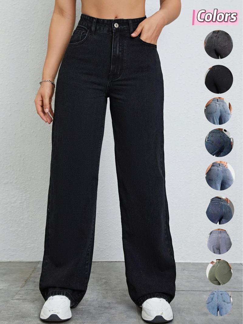 Women's Vintage Style Loose Fit Straight Leg Jeans, Casual Fitted Denim Jeans for Fall & Winter, Classic Boyfriend Look Women's Vintage Style Loose Fit Straight Leg Jeans, Casual Fitted Denim Jeans for Fall & Winter, Classic Boyfriend Look