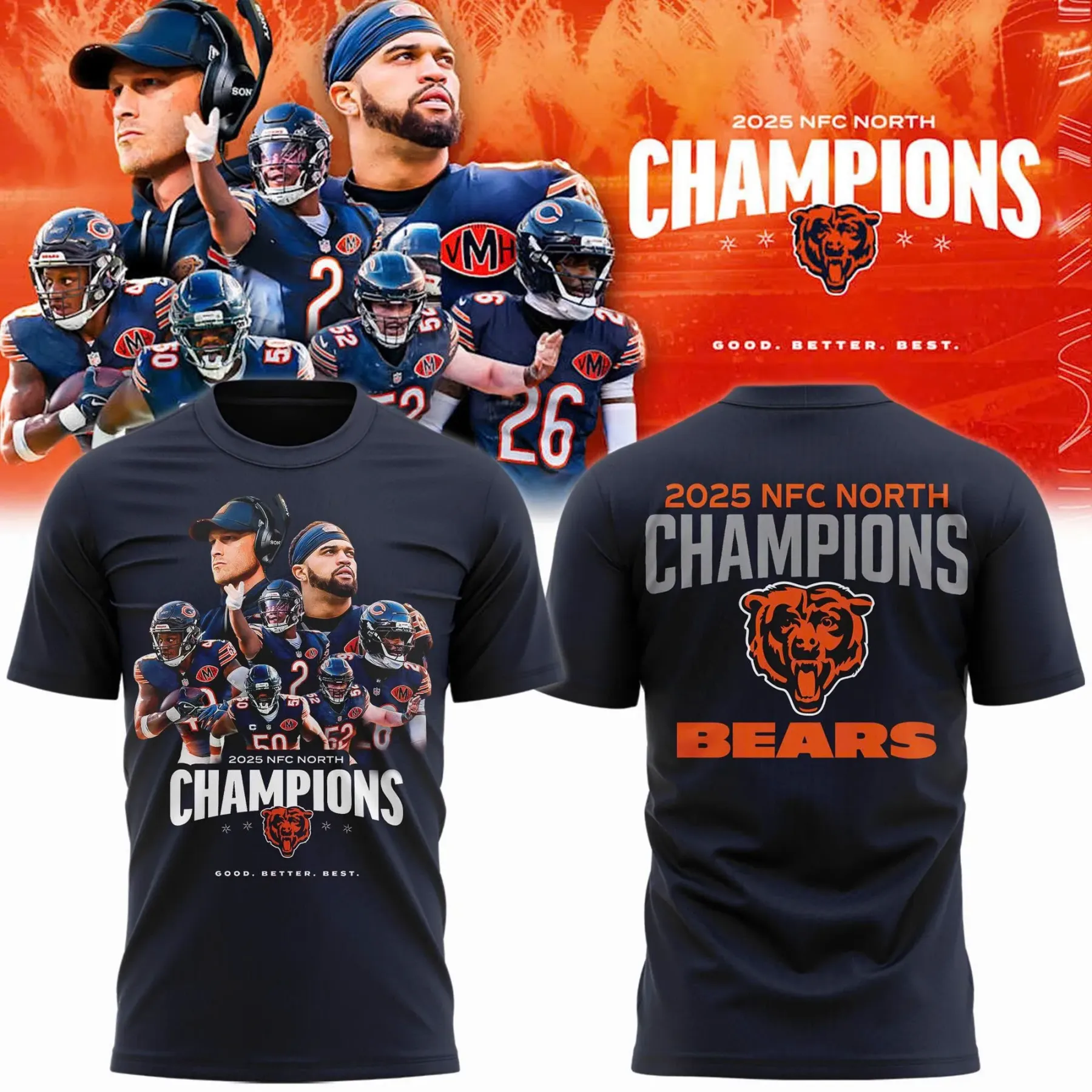 Bears 2025 NFC North Champions T-Shirt- 2