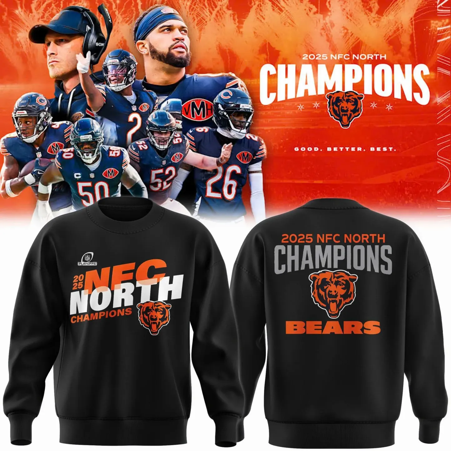 Bears 2025 NFC NORTH Champions Sweatshirt