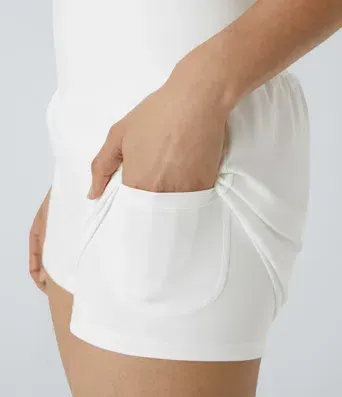 2026🔥Halara UK Super High Waisted Back Pocket & Side Hidden Pocket 2-in-1 Yoga Shorts