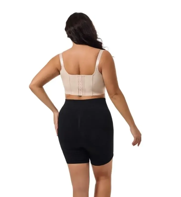 Back Smoothing Bra PushUp Plus Size Bra HideBack Fat NoUnderwear Simple Wireless3/4Coverage Comfort Seamless Bra