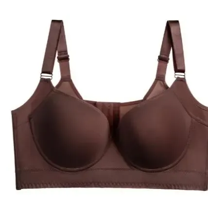Back Smoothing Bra PushUp Plus Size Bra HideBack Fat NoUnderwear Simple Wireless3/4Coverage Comfort Seamless Bra