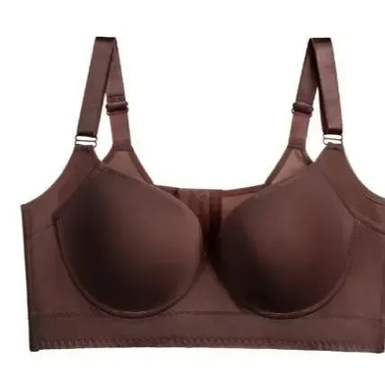 Back Smoothing Bra PushUp Plus Size Bra HideBack Fat NoUnderwear Simple Wireless3/4Coverage Comfort Seamless Bra